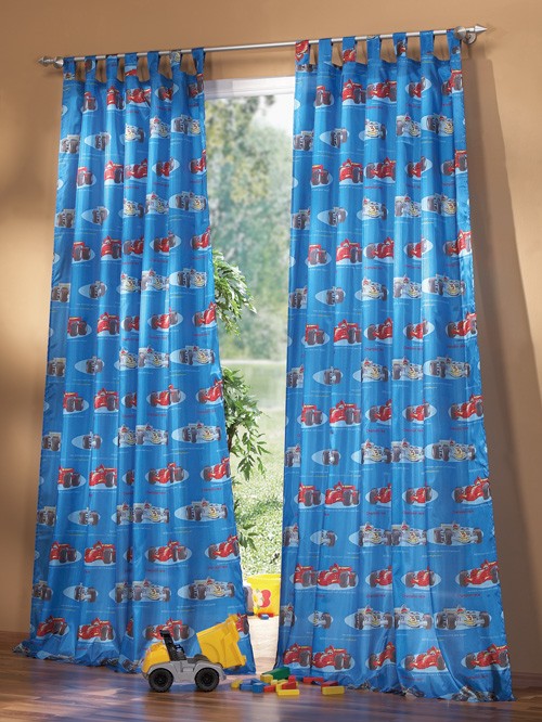 Kinderzimmer Gardine Schlaufenschal Set Car Motiv blau Schöner Wohnen Kinderzimmer Gardine Schlaufenschal Set Car Motiv blau Schöner Wohnen